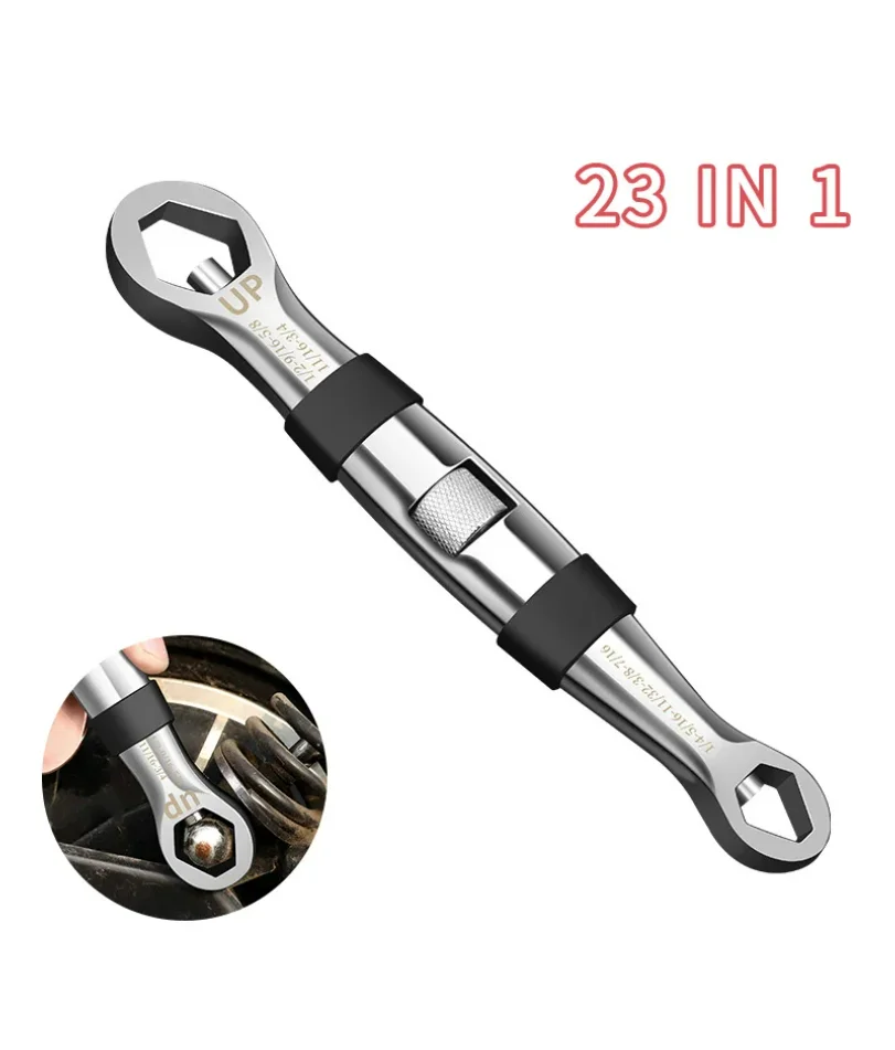 Universal Wrench 23 In 1 Wrench Set Ratchets Adjustable Spanner 7-19mm CR-V Key Flexible Multitools Hand Tool For Car Repair