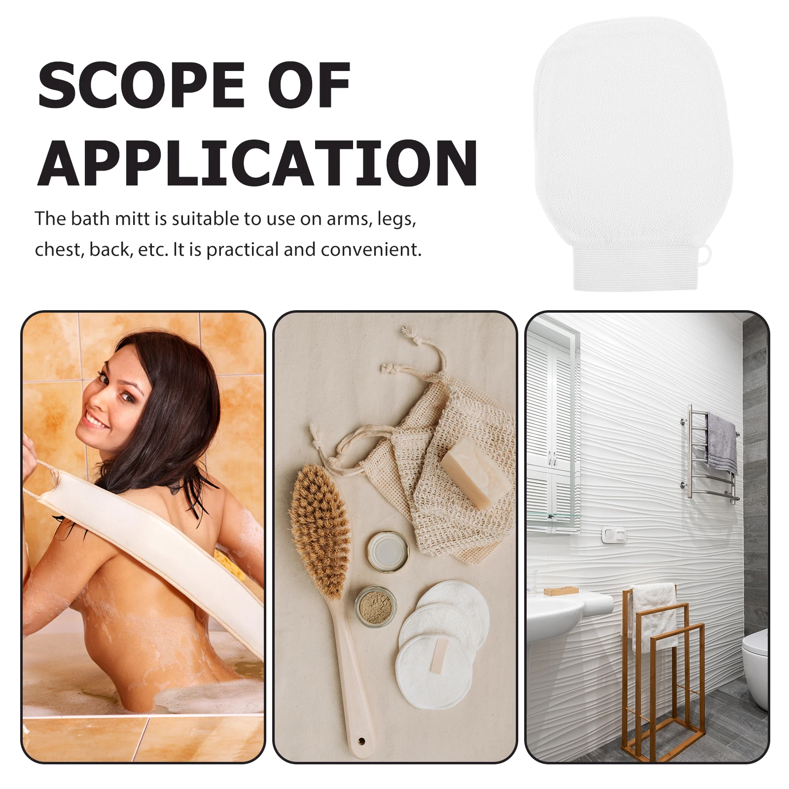 

2Pcs Exfoliating Bath Scrubber Gloves Rayon Material Safe for Skin Deep Cleansing Exfoliating Shower Bath Gloves