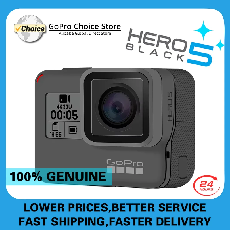 GoPro HERO5 Black Sports Camera 4k Ultra HD Video 1080P Anti Shake Cycling Helmet Go Pro Camera Optional Memory Card