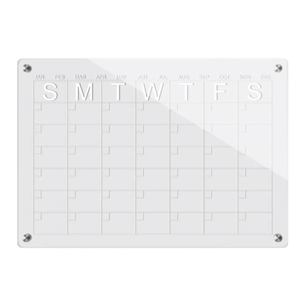 Space-saving Lightweight Acrylic  Magnetic Dry Erase Calendar Board Stationery Tool