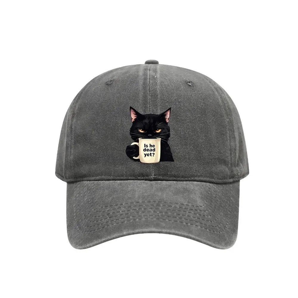 Trendy Cat Embroidery Feral Baseball Cap Adjustable Breathable Sun Hats Hip Hop Lightweight Sunscreen Hat Unisex Styles
