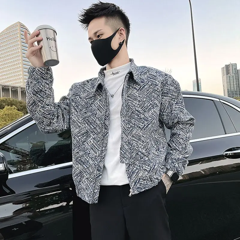 

​Men's Autumn Winter 2025 Jacket Lightweight Cropped Blazer with Collared Design for Streetwear​