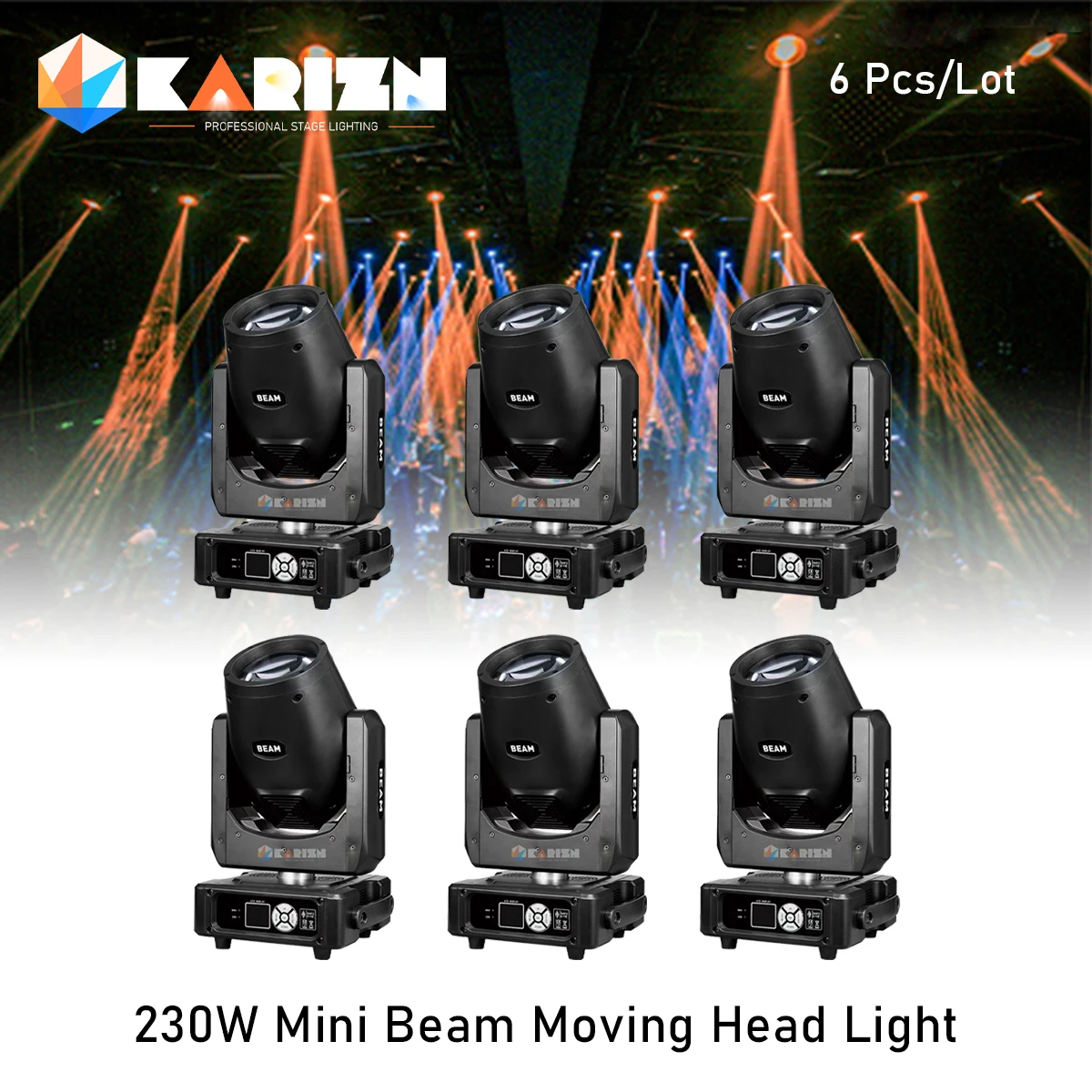 

0 Tax 6Pcs Mini Beam 7R 230W Moving Head Stage Light Rainbow Led Spot Wash Prims Dmx Dj Bar Party Wedding Christmas