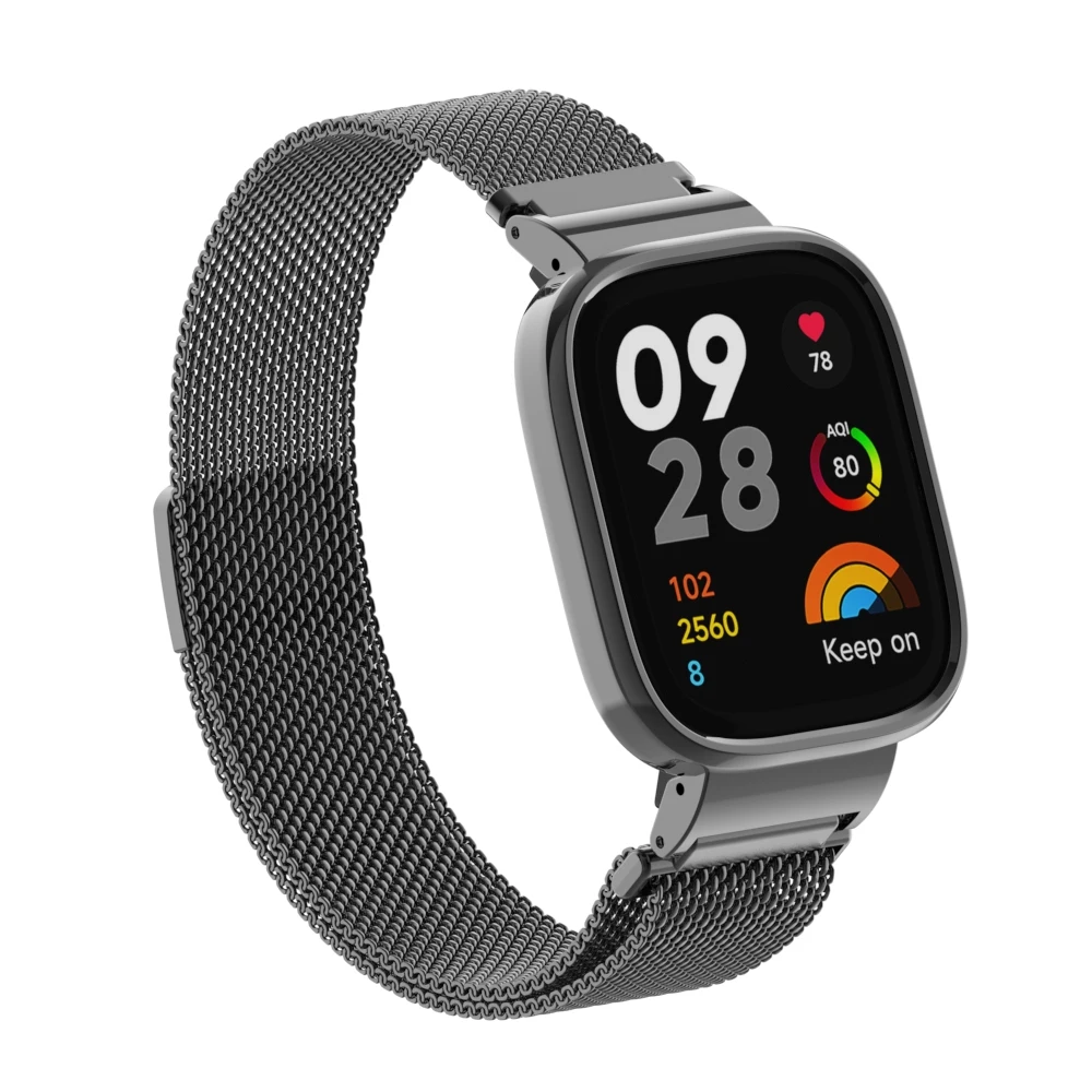 สายรัดข้อมือสำหรับนาฬิกา Redmi 3สายนาฬิกาแม่เหล็กของมิลาน Xiaomi redmi Watch 3สายสแตนเลสที่ใช้งานอยู่