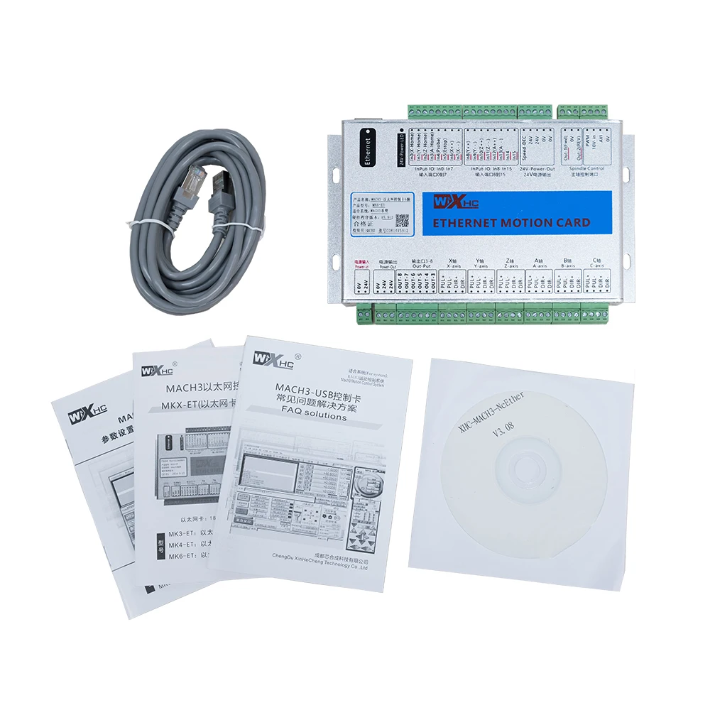 XHC MACH3 Ethernet Interface 6 axis CNC motion controller card Breakout Board For CNC Router Stone Engraving WoodWorking 2000KHZ