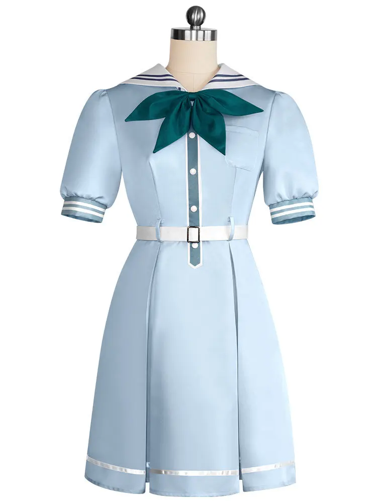 Anime Hasu No Sora Jogakuin School Idol Club Hinoshita Kaho Otomune Kozue Cosplay Costume Lovely Green Sailor Uniform Dress Suit