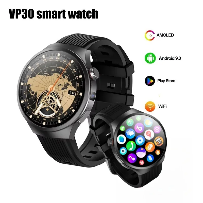 

128GB VP30 Watch Smartwatch Polish Menu 5G Full SIM Card Network Android 10.0 1100mah Battery Amole for Men ﻿Screen