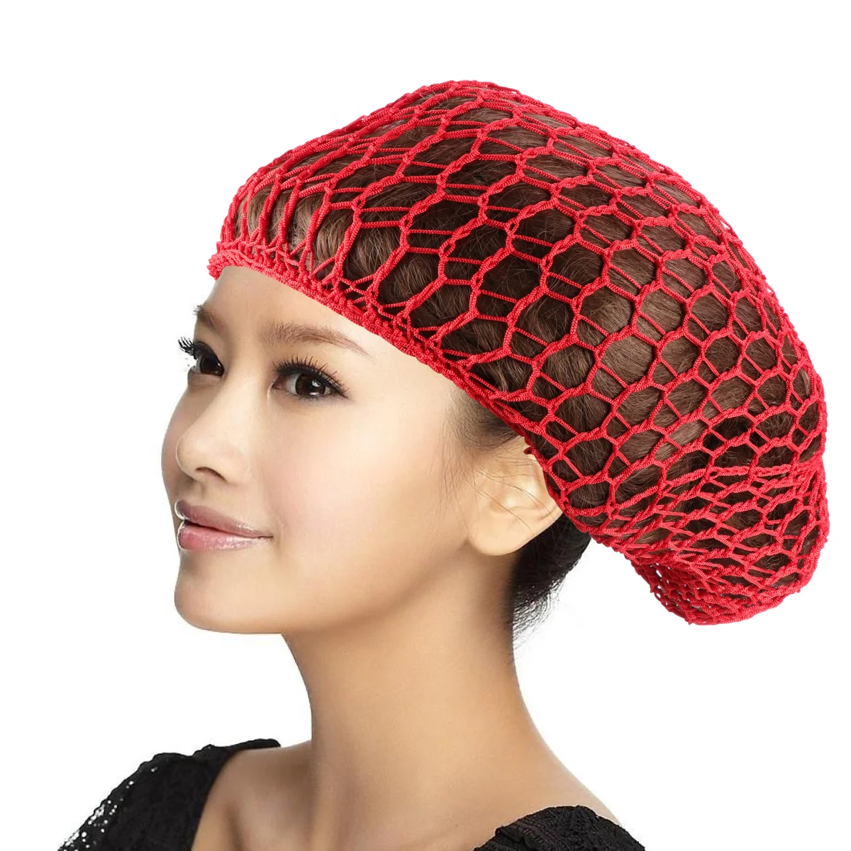 Mesh Cap Miss Crochet Needles for Hair Colorful Spiral Ties Rollers with Clips Net Cover