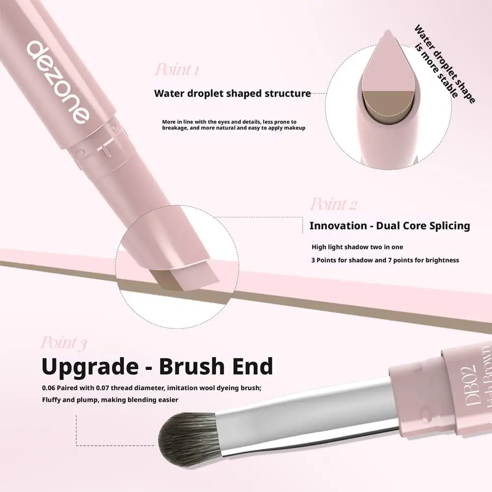 DEZONE doppelköpfiger liegender Seidenraupenstift unter den Eyeliner, aufhellender Nude Pink Shadow Stick, dreidimensionales Augen-Make-up für Tränensäcke