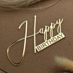 Acrylic Birthday Queen Gold Cake Topper Happy  Birthday Party Sides Cake Decorations  Accessories for Cakes Party Supplies