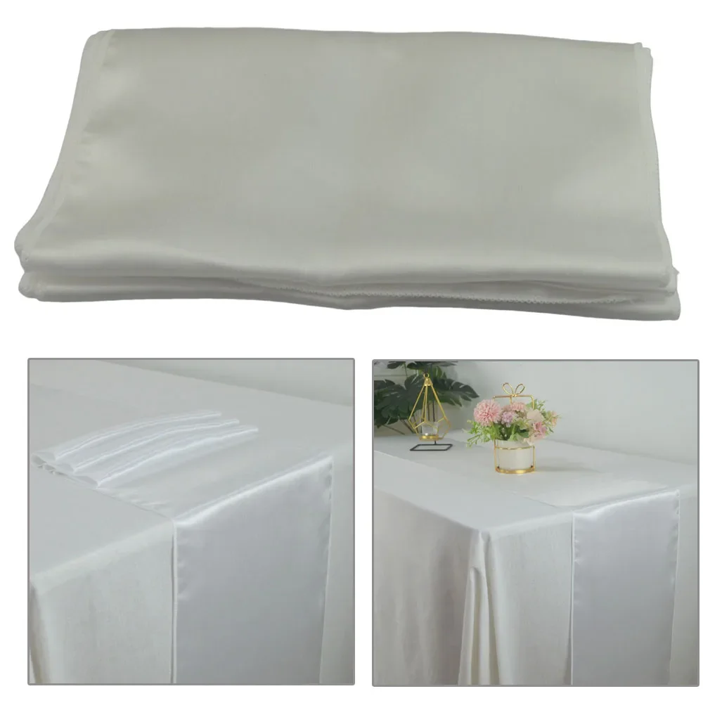 12 Pack Satin Table Runner 12x108 Inch For Party Wedding Banquet Decoration Bright and Smooth Fabric Restaurant Table Runners