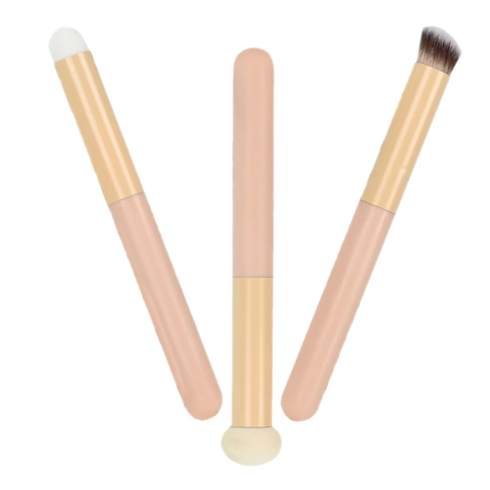 แปรงคอนซีลเลอร์ 3 ชิ้น ฟองน้ำแต่งหน้าเนื้อนุ่ม สำหรับเกลี่ยคอนซีลเลอร์อย่างแม่นยำ ให้ลุคธรรมชาติ แปรงฟองน้ำคอนซีลเลอร์สำหรับใบหน้า