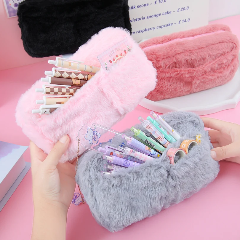 Cute Pencil Case Estuches Escolares Pencil Box Korean Stationery Large Capacity Pen Case Trousse School Supplies Pencilcase