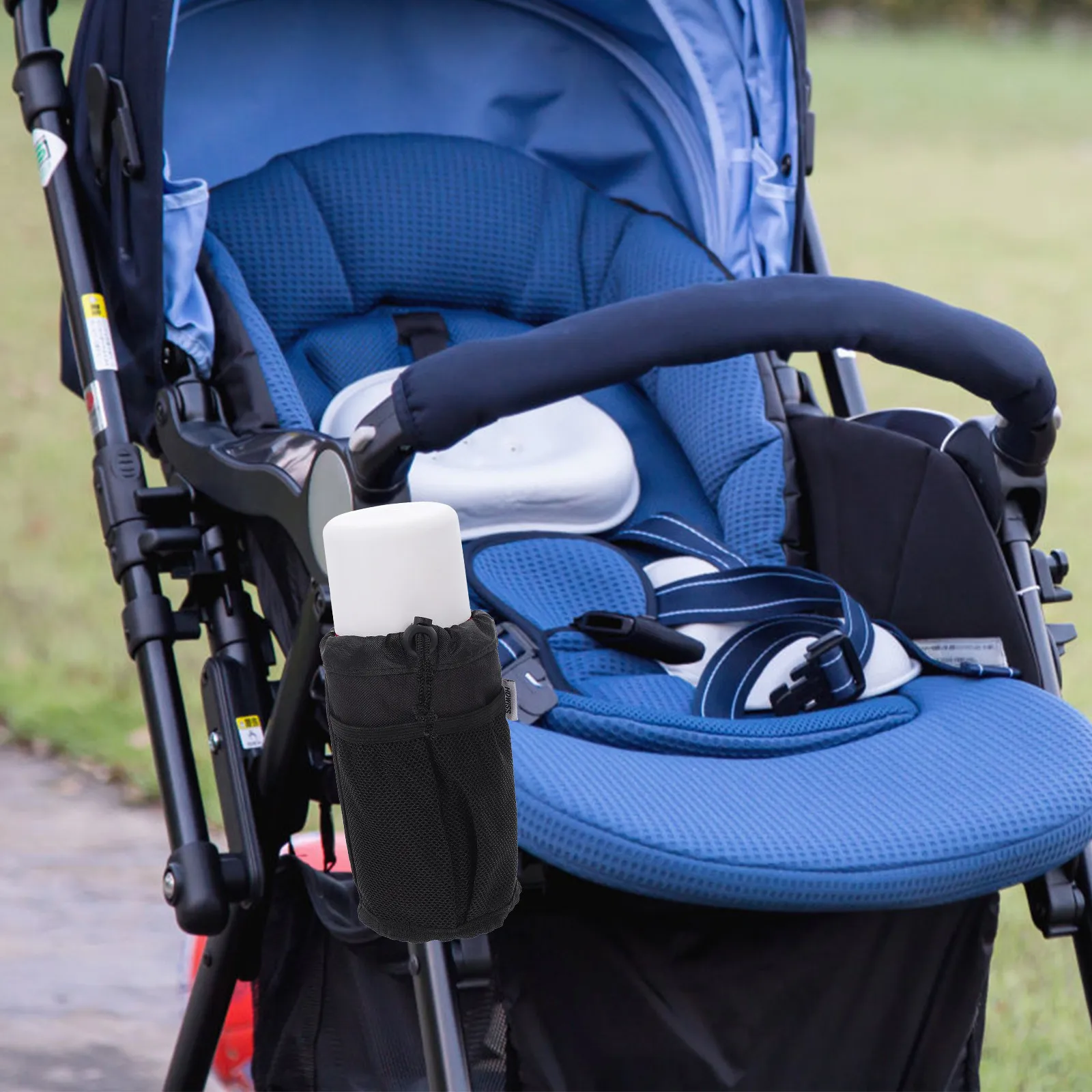 Stroller Bottle Holder Oxford Cloth Insulated Pouch Stroller Wheelchair Bike Roll Bar Cup Holder Water Bottle Storage