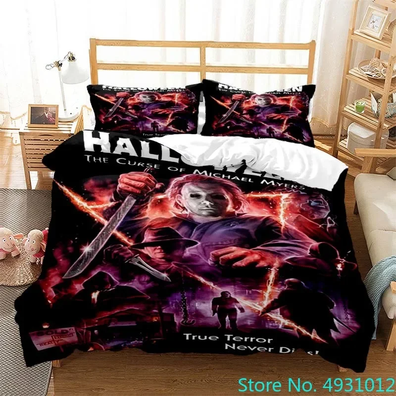 Halloween Michael Myers 3D Printed Bedding Set Duvet Cover Pillowcases Comforter Bedding Set Bedclothes Baby Kids Child Gift