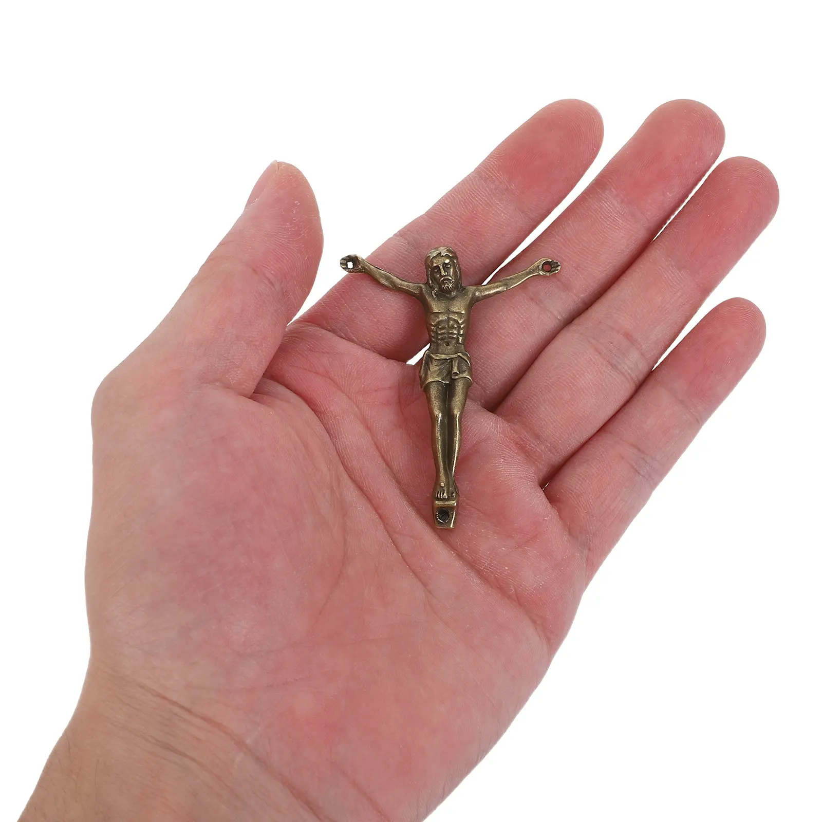 

2Pcs Men's Crucifix Pendant Alloy Jesus Cross Charm Retro Finish for Necklace Bracelet DIY Jewelry Making Religious Crosses