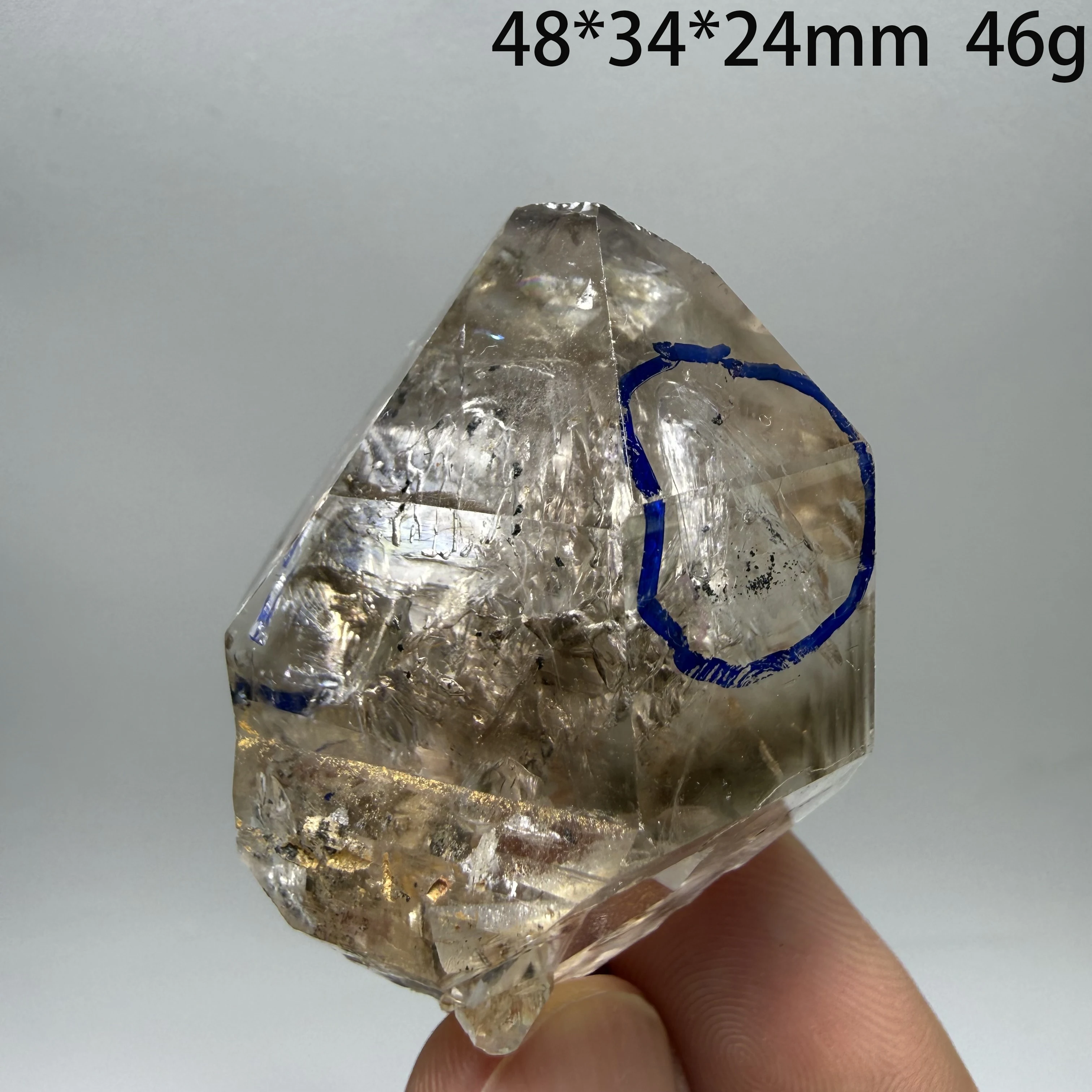 Natural Hunk Herkimer Diamond wand Dots Crystal Healing For Halloween Decorated Reiki Gifts witchcraft Offerings A3-2-17