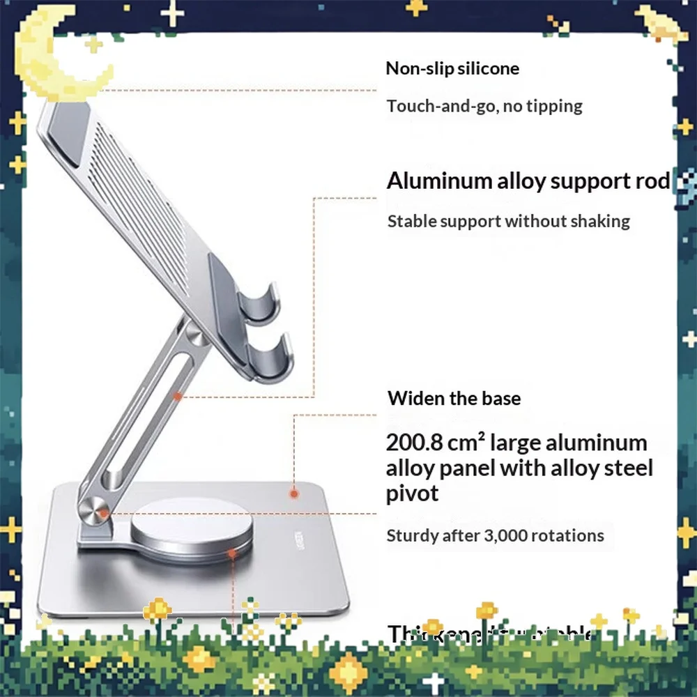 UGREEN LP591-15791 Tablet Stand Aluminum Alloy 360 Rotation Foldable for 4 to 12.9 Inch Pad