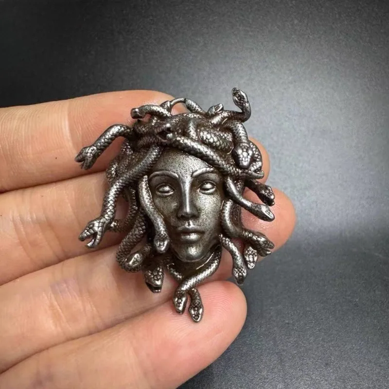Greek Mythology Medusa Necklace, Retro Iron Snake Lady Pendant, Gothic Rock Punk Charm, Unique Fashion Jewelry for Unisex Wear