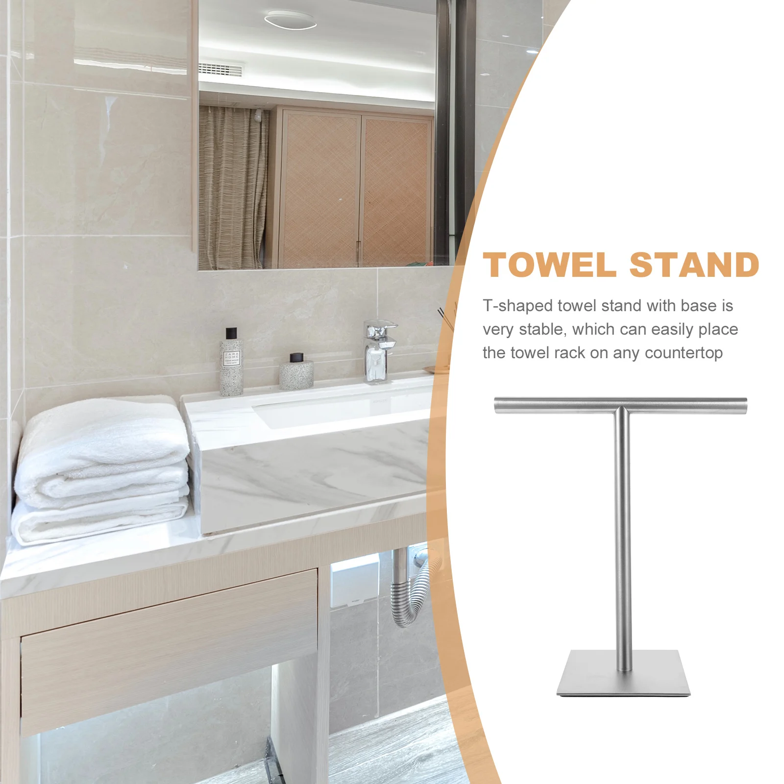 

Towel Holder Bathroom Stainless Steel Racks Freestanding Countertop for