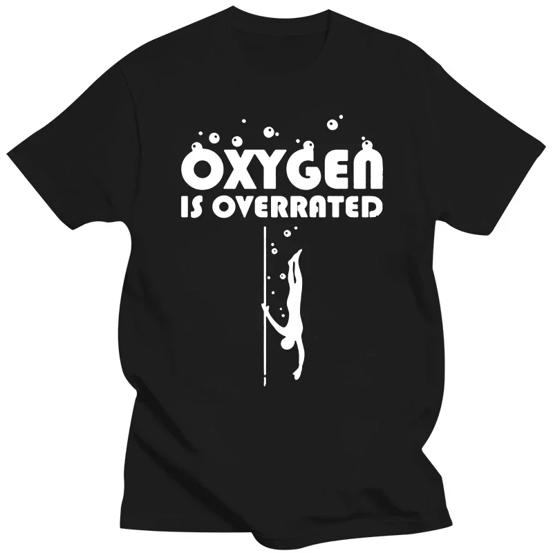 Футболка в стиле Харадзюку с круглым вырезом, забавная графическая модная футболка унисекс с изображением кислорода для свободного погружения на день рождения, новинка