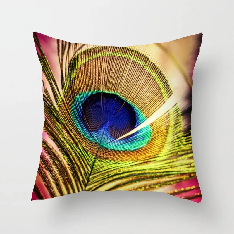 

Peacock Cushions Covers,Geometric Abstract Art Throw Pillow Case Sofa Cushion Cover Home Decor (45cm x 45cm)