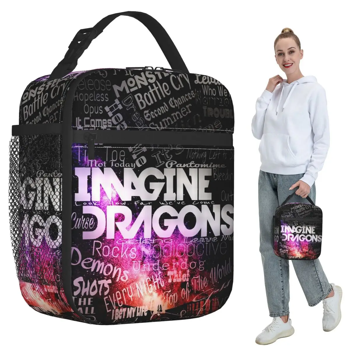 

Термосумка для обедов Imagine Dragons для женщин, офисная термосумка-холодильник, портативный контейнер для еды