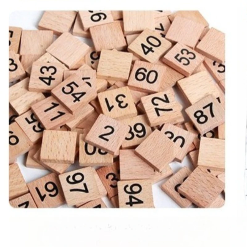 Tablica Montessori: drewniana zabawka do nauki rozpoznawania liczb od 1 do 100, zajęcie matematyczne dla rodziców i dzieci rozwijające poczucie liczb i logikę.