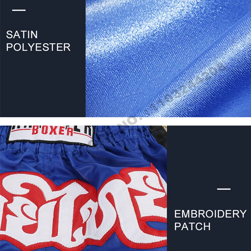 กางเกงมวยไทยสำหรับผู้ชาย ผู้หญิง เด็ก แบบสีตัด กางเกงชกมวยแห้งเร็ว กางเกงคิกบ็อกซิ่งสำหรับออกกำลังกาย ฝึกซ้อม MMA ต่อสู้ในกรง MMA