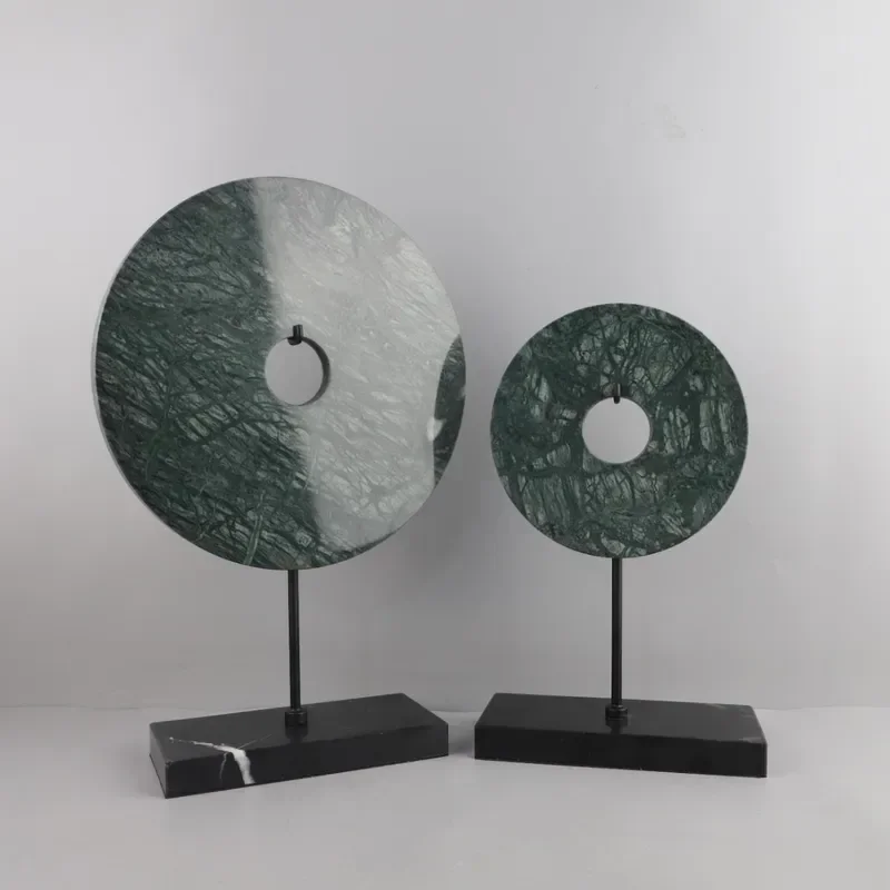 New Chinese Marble Safety Ruyi Buckle Desktop Ornament for Living Room Entrance Hotel TV Cabinet Home Decoration