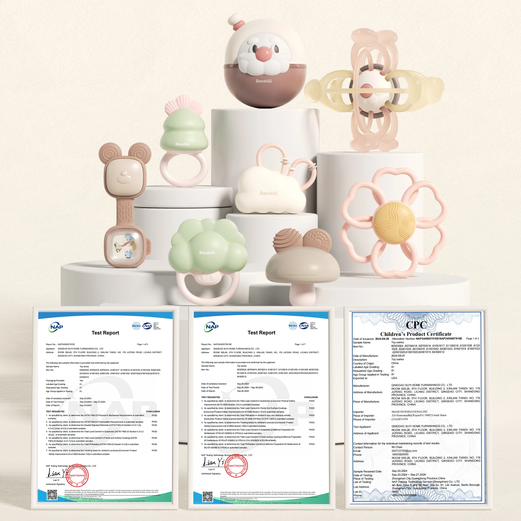 BANSHILI Sonajero mordedor para bebé, juguete de masaje encías para niños pequeños de 0 a 3 meses + regalo para bebé