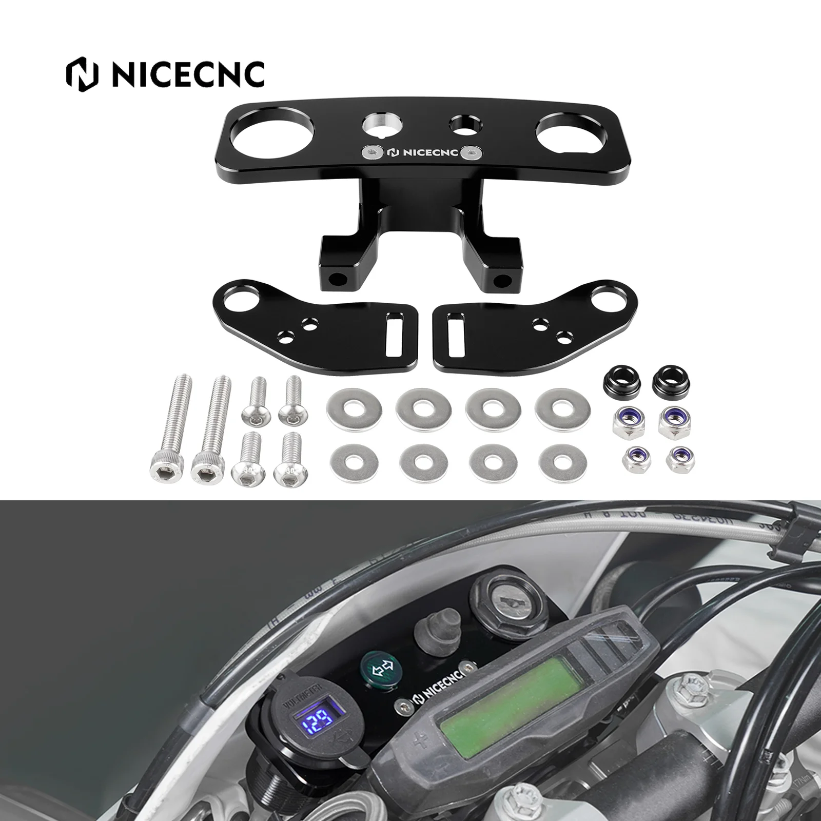 

For KTM EXC 300 EXC 250 EXCF 350 EXC450F Husqvarna TE 300 FE 250 FE 350 FE 450 501 2017-2023 Ignition Device Relocation Dash Kit