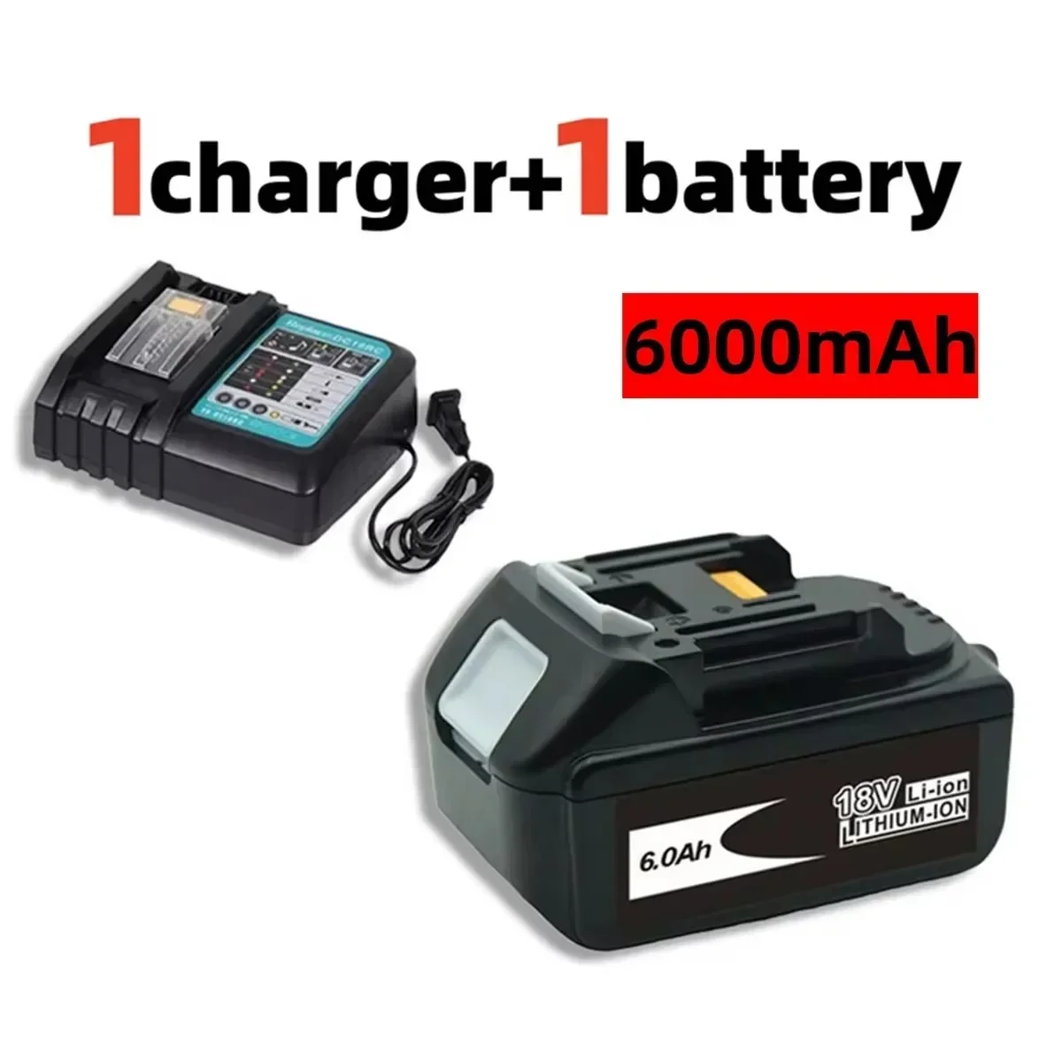 18v Battery for Makita Screwdriver BL1860 BL1850B BL1850 BL1840 BL1830 and 18v Charger Replacement Batteries for Power Tools.