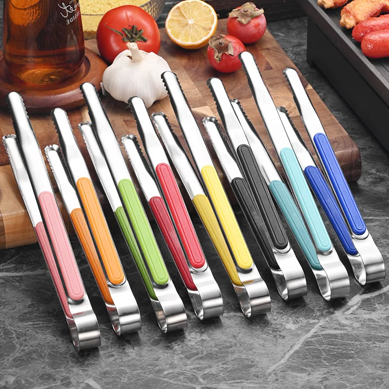 Stainless Steel Korean Barbecue Tongs, Japanese Cuisine Food Tongs, Restaurant Public Barbecue Bread Tongs