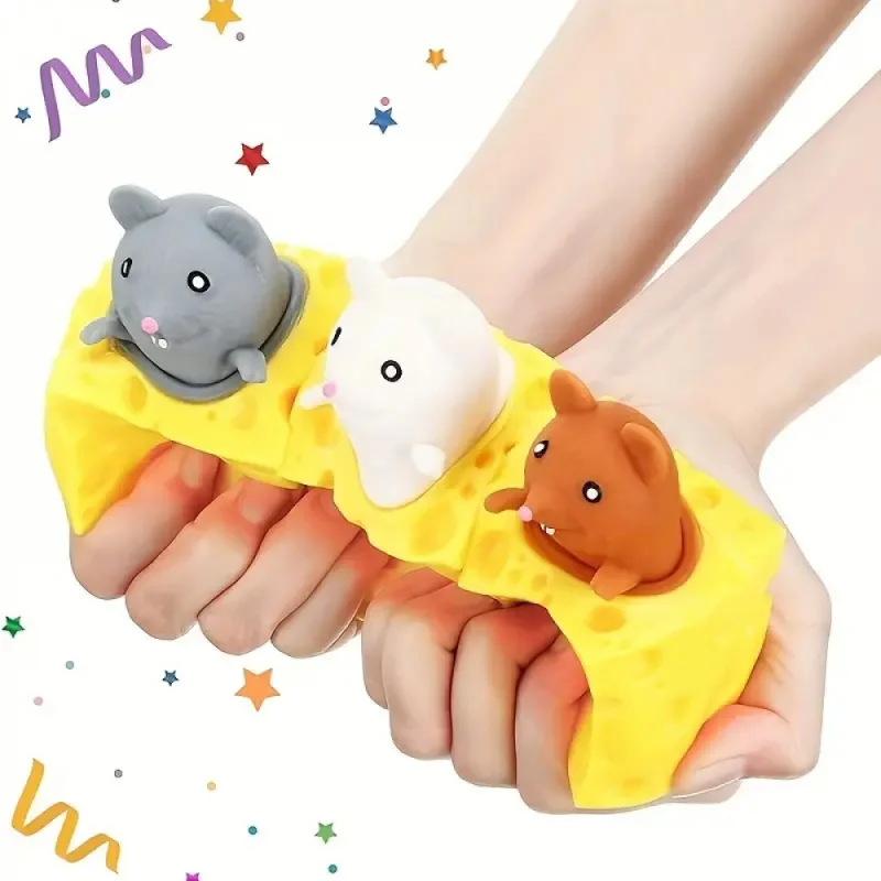

Mouse Squishy Toy Cheese Stress Ball Squishy Rat Squeeze Cheese Fidgets Squishy Mice Toy Stress Novelty Toy for People Best GIft