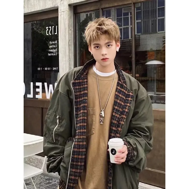 

Loose Men's Jaet Large Size 300 Pou Color Blo Colion Spring Autumn American High Street Sle Outerwear Coat