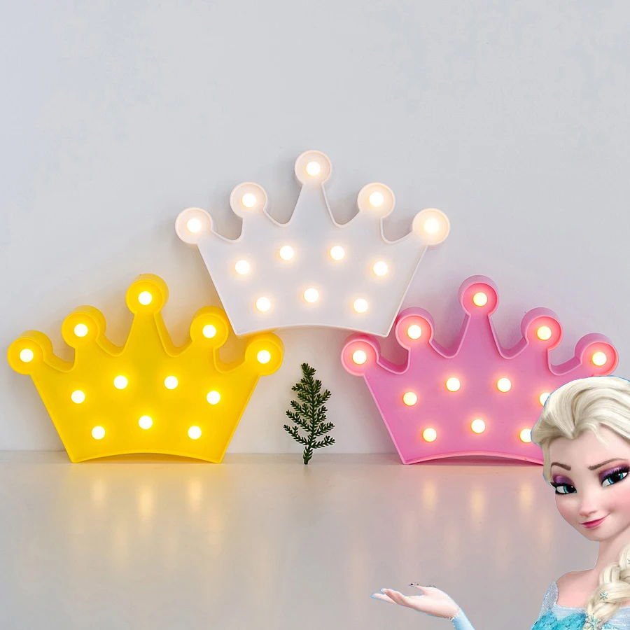 decorative wall lighting bedside lamp Queen White Pink Yellow Big crown Lamp Led children night light decorative standing lights