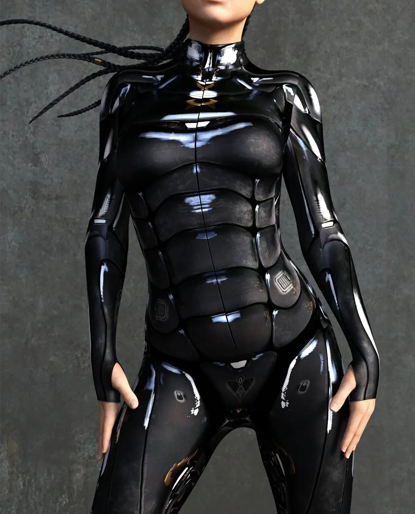 Halloween Roboter Festival Cosplay Kostüm Rüstungsanzug Fischschuppen-Druck Kleidung für Frauen Rollenspiel Party Bodysuit Outfits – Detail 12