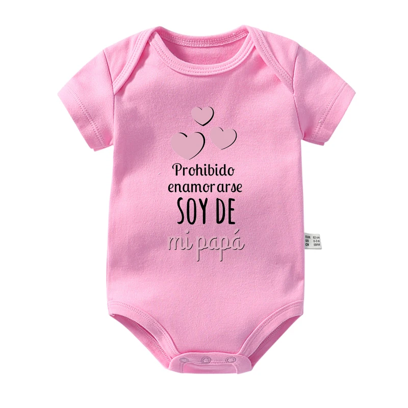 Funny No Falling in Love I\'m My Dad\'s Printed Baby Bodysuits Newborn Girls Jumpsuits Toddler Summer Clothes Infant Shower Gifts