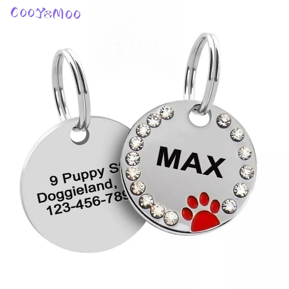 Personalized Dog Tag Custom Pet Puppy Cat ID Tag Dog Collar Anti-lost Accessories For Dogs Engraved Stainless Steel Name Number