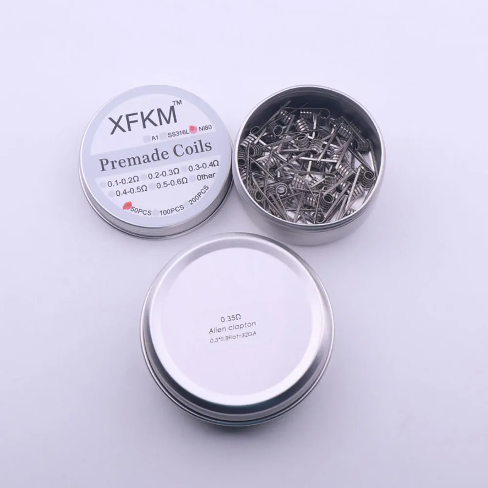 ni80 50/100pcs Flat twisted wire Fused clapton Hive premade wires Alien Mix twisted Quad Tiger coils Heating Resistance rda coil