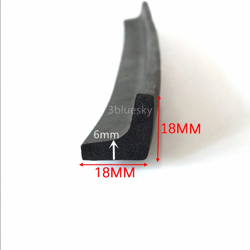 Custom EPDM Foam Rubber Angle Corner Protecor Edge Encloser Shield Collision Avoidance Gasket L Strip 18x18mm Black