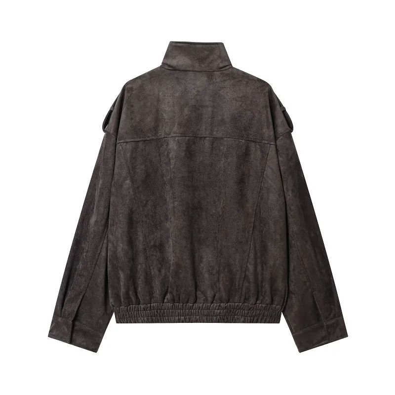 MUJER Faux daim veste femme Bomber varsity vestes pour femmes Zip hiver pardessus femme nouveau dans les vêtements d'extérieur veste femme ample