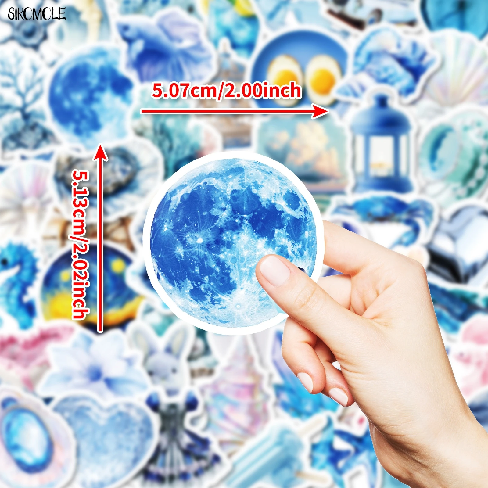 

10/30/50pcs Colorful Cartoon Dreamy Blue Sticker INS For DIY Phone Laptop Guitar Travel Luggage Skateboard Toy Graffiti Sticker