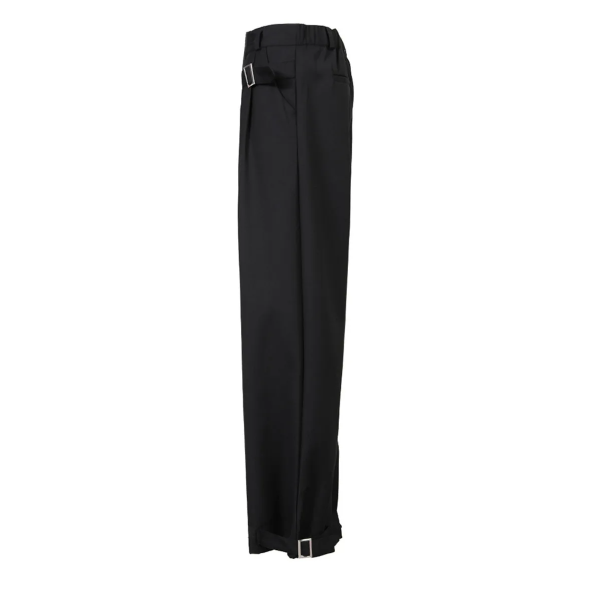 KWTX Women’s 2025 Winter High Waisted Wide Leg Pants Solid Color Casual Trousers Zipper Fly Adjustable Hem Chic Autumn Fashion