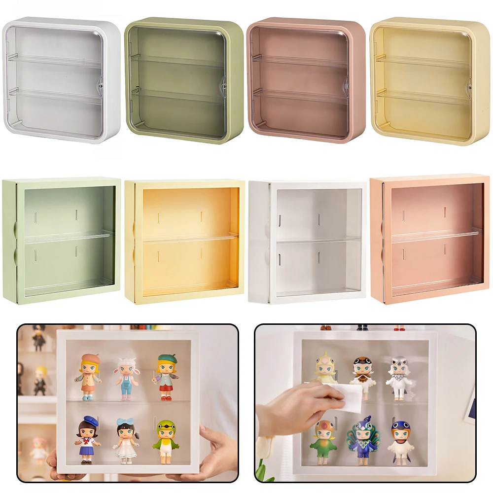 Wall Mounted Multi Style Blind Box Storage Rack Magnetic Suction Bubble Mart Figurine Display Cabinet Dustproof Doll Storage Box