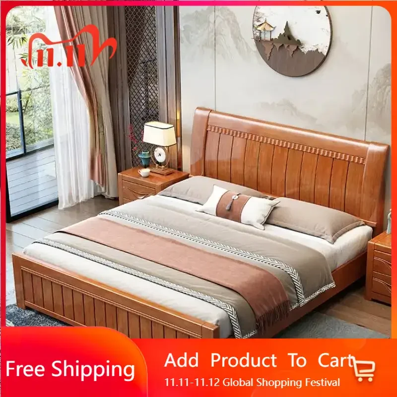 

Terrace Cheap Frame Bed Double Storage Wooden Full Size Bases Frame Bed Queen House Luxury Camping Beliche Living Room Furniture