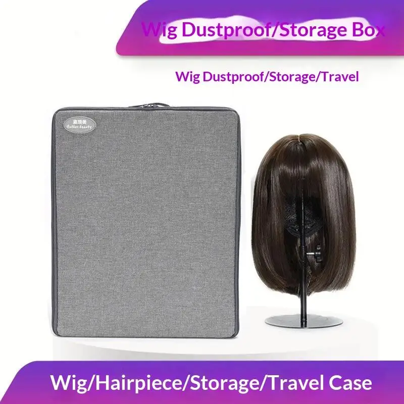 Wig Storage Box For Toupee Closure Frontal Hand Carry Wig Bag Foldable High Capacity With Adjustable Head Stand Packaging Box