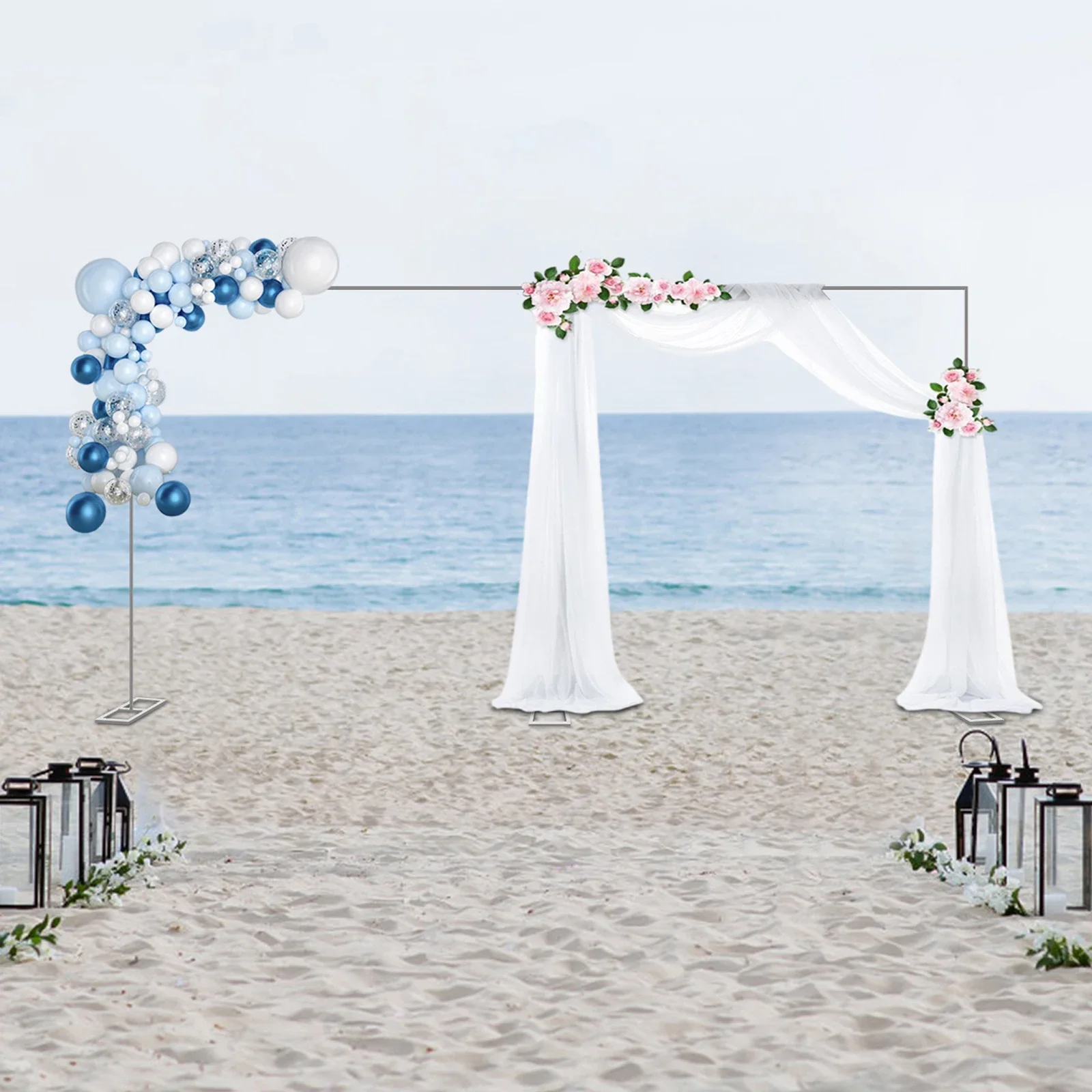 3 * 6-meter wedding bracket with 20 square tube silver background bracket, suitable for party square wedding metal arch frame