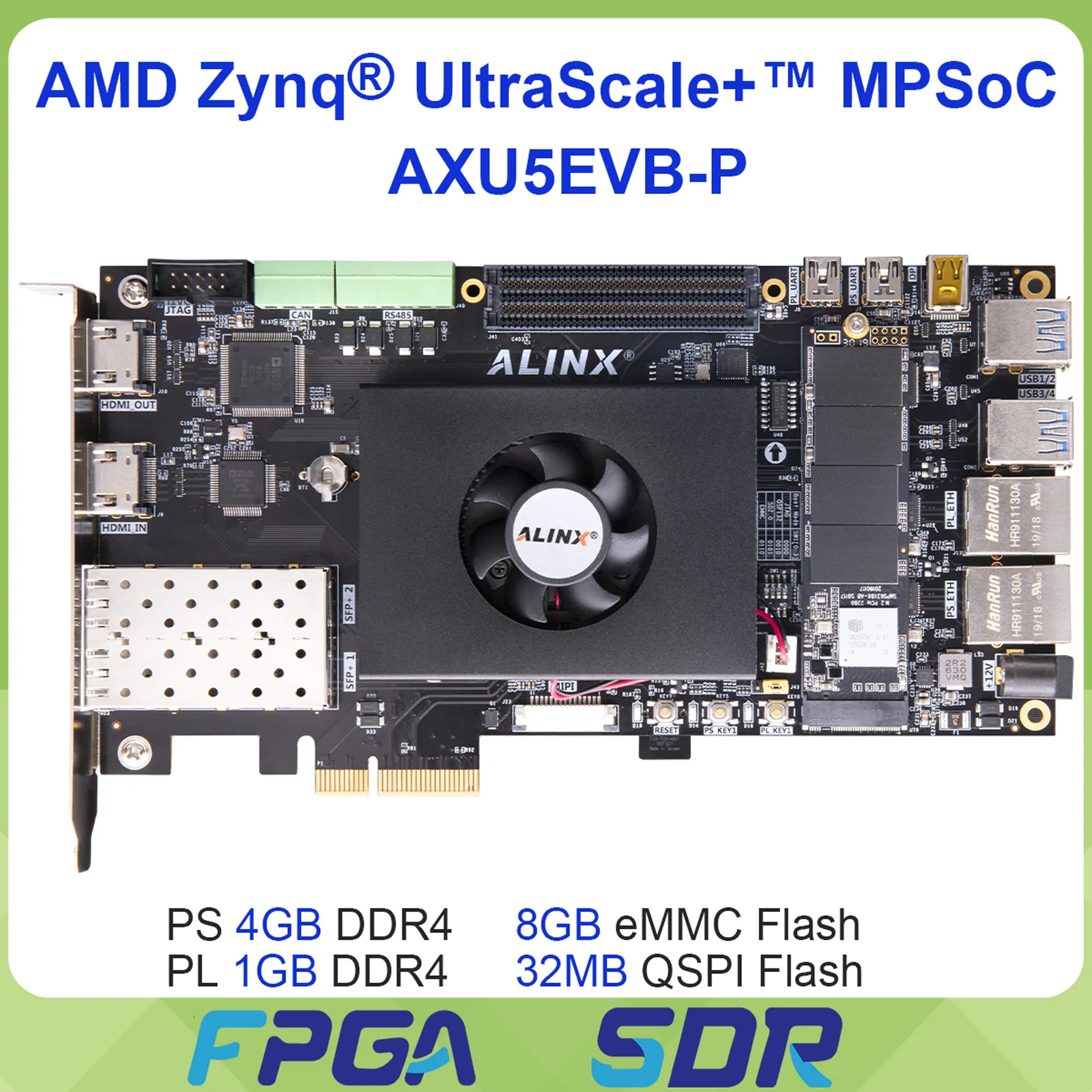 ALINX AXU5EVB-P Zynq UltraScale+ XCZU5EV MPSoC FPGA Development Board 5GB DDR4 for AI Video Processing Industrial Control